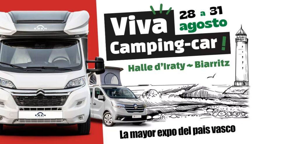 Feria de la autocaravana Viva Camping-car Biarritz agosto 2025 con autocaravanas, campers y vans