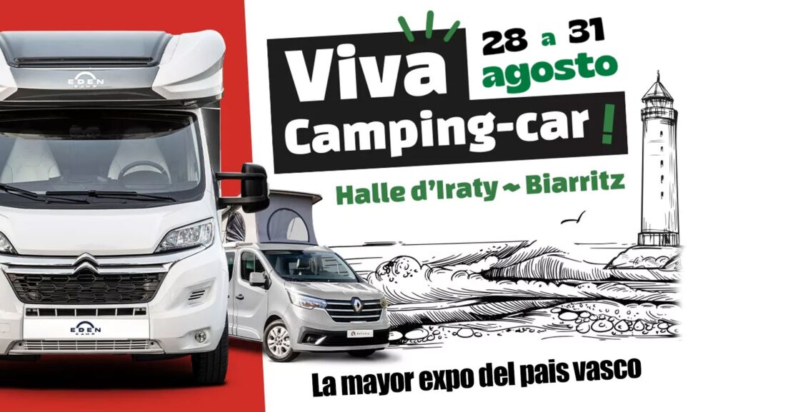Feria de la autocaravana Viva Camping-car Biarritz agosto 2025 con autocaravanas, campers y vans